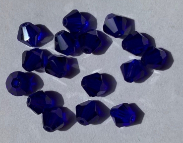 Facettenperlen brillantschliff, saphir dunkel